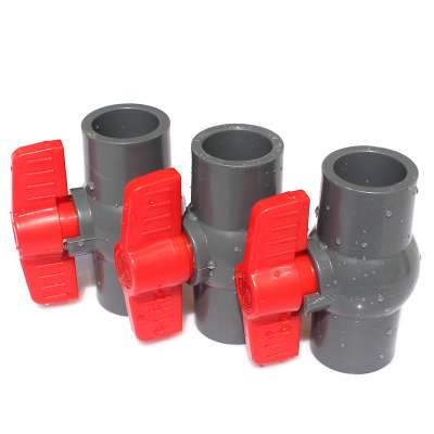 NuoNuoWell 3 Color U-PVC Ball Valve Water Pipe Plastic Repair Connector Inner Dia.20 25 32 mm Socket Valve Pipe Fitting Adapter