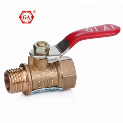 GA high quality brass gas ball valve male and female thread brass ball valves